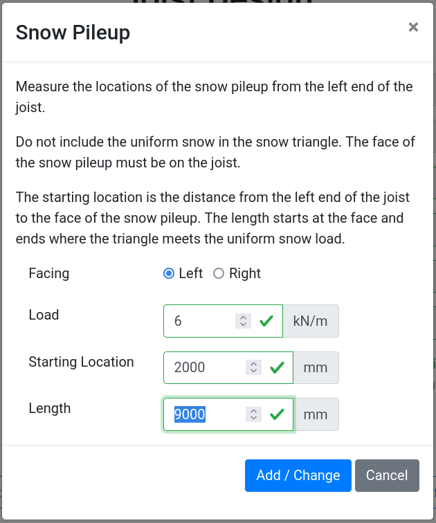 Snow Pileup Dialog Completed